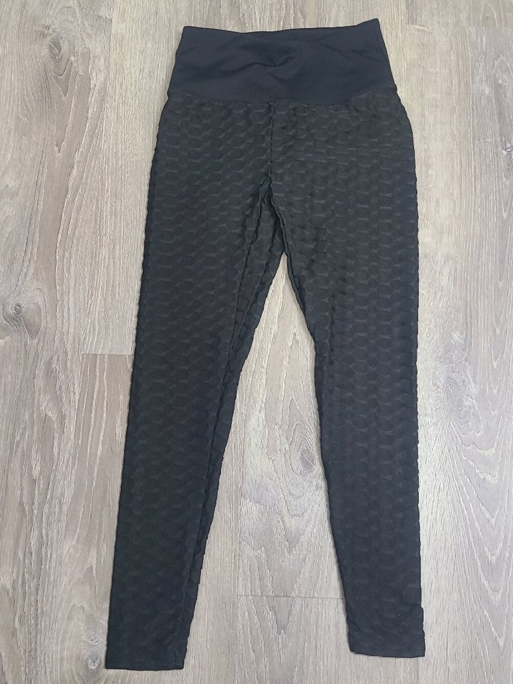 Baleaf High Waisted Honeycomb Textured Scrunch Butt Booty Leggings Black S